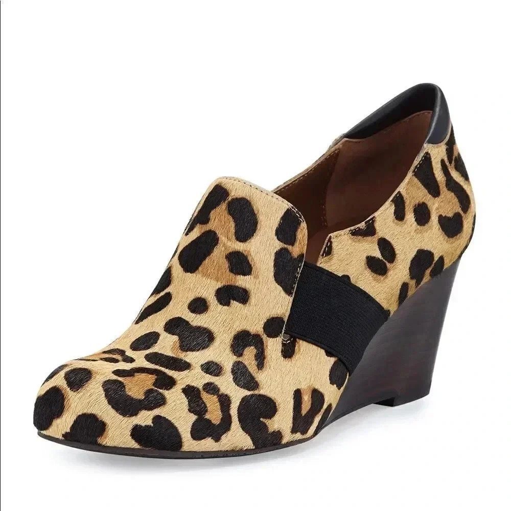 Donald J Pliner Leopard-print calf hair Wedge.